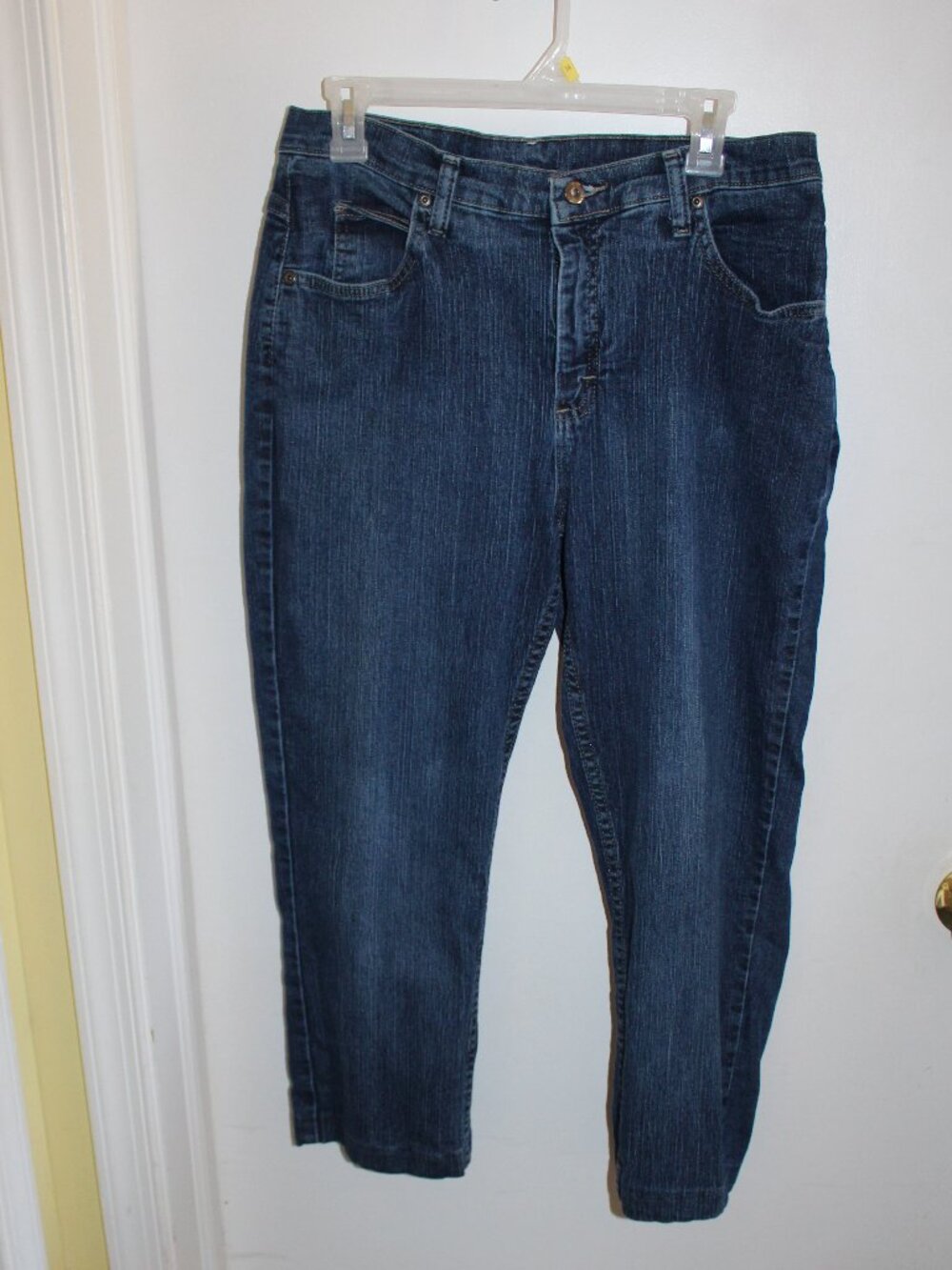 RIDERS BY LEE WOMEN'S/MISSES SIZE 14P WASH BLUE JEANS STRETCH STRAIGHT LEG